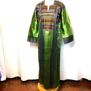 70’s Kaftan Abaya Ethnic Tribal Robe Boho Festival  Maxi Dress Vtg